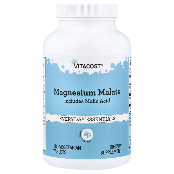 Vitacost, Magnesium Malate Includes Malic Acid, 180 Vegetarian Tablets 5 Vitacost, Magnesium Malate Includes Malic Acid, 180 Vegetarian Tablets
