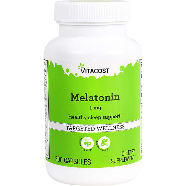 Vitacost, Melatonin, 1 mg, 300 Capsules