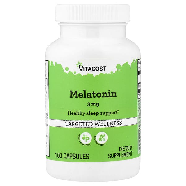 Vitacost, Melatonin, 3 mg, 100 Capsules