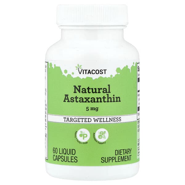 Vitacost, Natural Astaxanthin, 5 mg, 60 Liquid Capsules