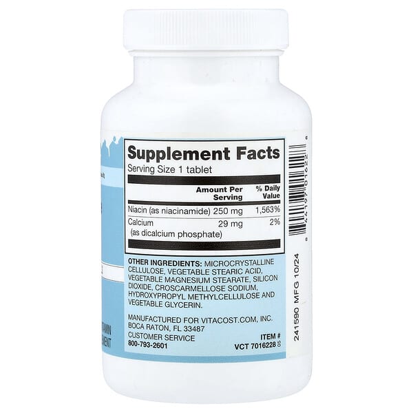 Alternative view of Vitacost, Niacinamide, 100 Tablets