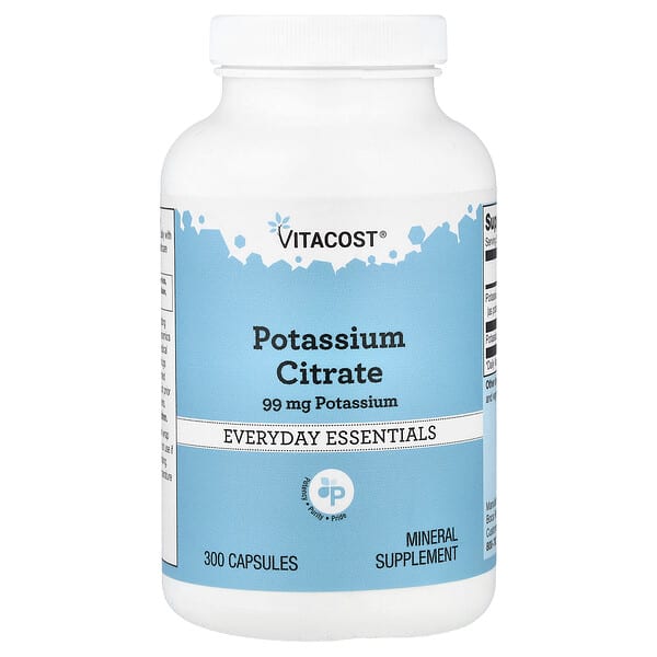 Vitacost, Potassium Citrate, 300 Capsules (276 mg per Capsule)