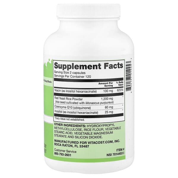 Alternative view of Vitacost, Red Yeast Rice & CoQ10, 240 Vegetarian Capsules