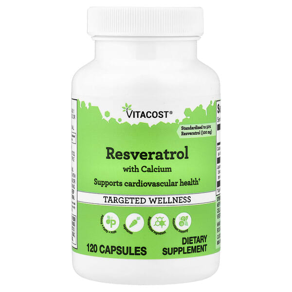 Vitacost, Resveratrol With Calcium, 120 Capsules
