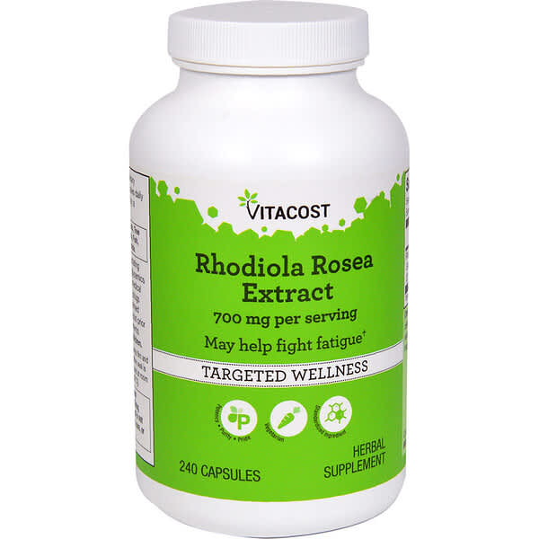 Vitacost, Rhodiola Rosea Extract - Standardized, 700 mg per serving, 240 Vegetarian Capsules