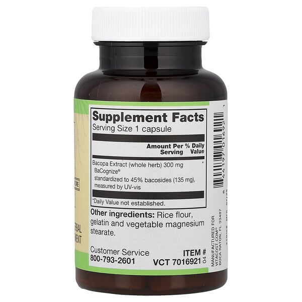 Alternative view of Vitacost, Root2, Bacopa Extract With BaCognize®, 300 mg, 60 Capsules
