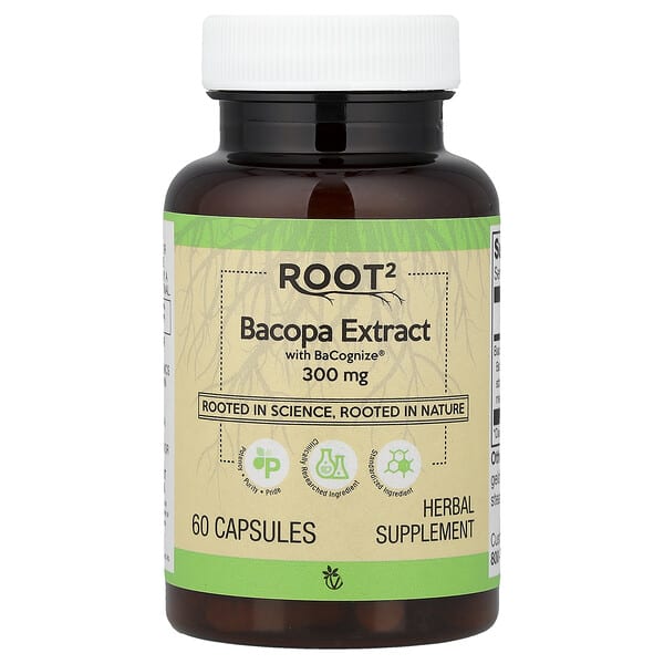 Vitacost, Root2, Bacopa Extract With BaCognize®, 300 mg, 60 Capsules