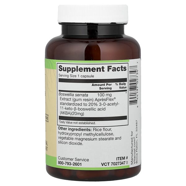 Alternative view of Vitacost, Root2, Boswellia Serrata, 100 mg, 120 Capsules