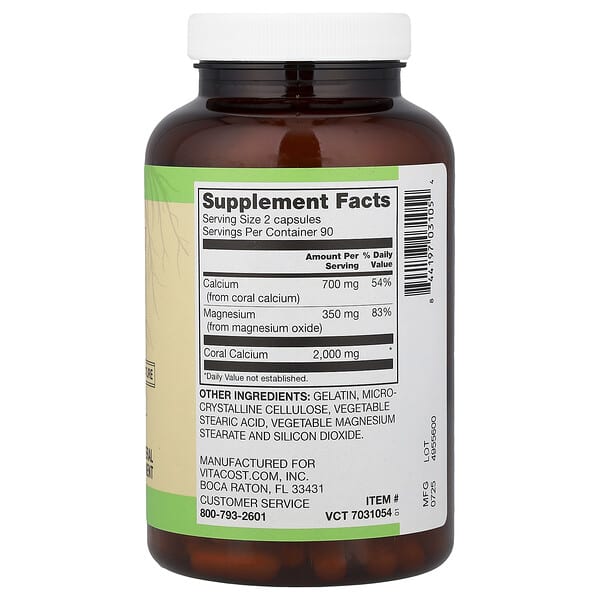 Alternative view of Vitacost, Root2®, Coral Calcium With Magnesium, 180 Capsules