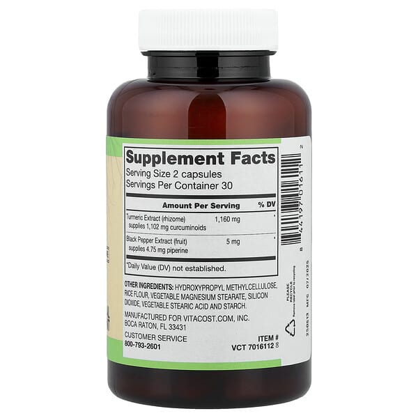 Alternative view of Vitacost, Root2®, Turmeric Extract Curcumin C3 Complex®, 60 Capsules