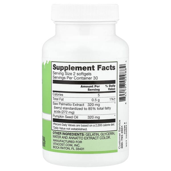 Alternative view of Vitacost, Saw Palmetto Extract, 60 Softgels