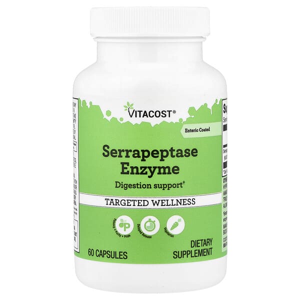 Vitacost, Serrapeptase Enzyme, 60 Capsules (27.27 mg per Capsule)