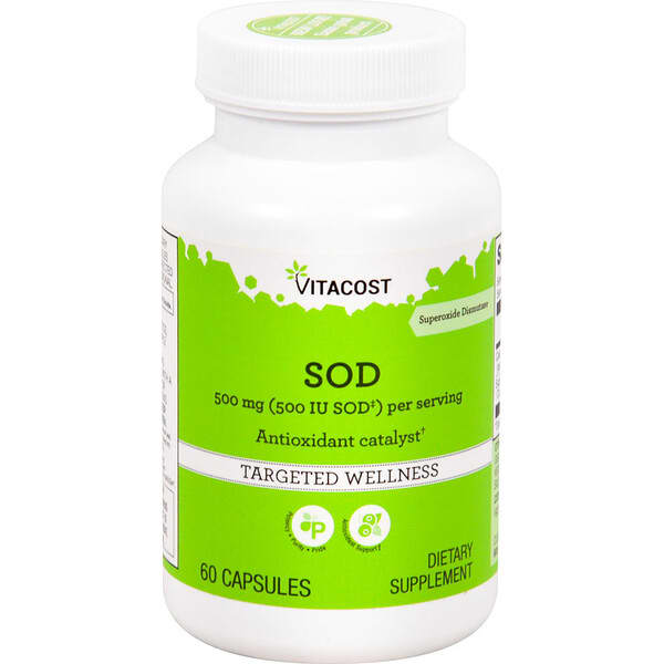 Vitacost, SOD Antioxidant Catalyst†, 500 mg (500 IU SOD‡) per serving, 60 Capsules
