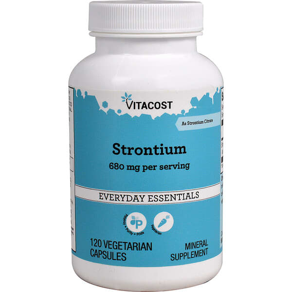 Vitacost, Strontium, 680 mg per serving, 120 Vegetarian Capsules