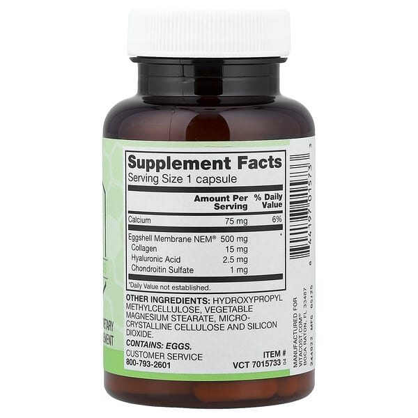 Alternative view of Vitacost, Synergy®, Eggshell Membrane, 30 Capsules
