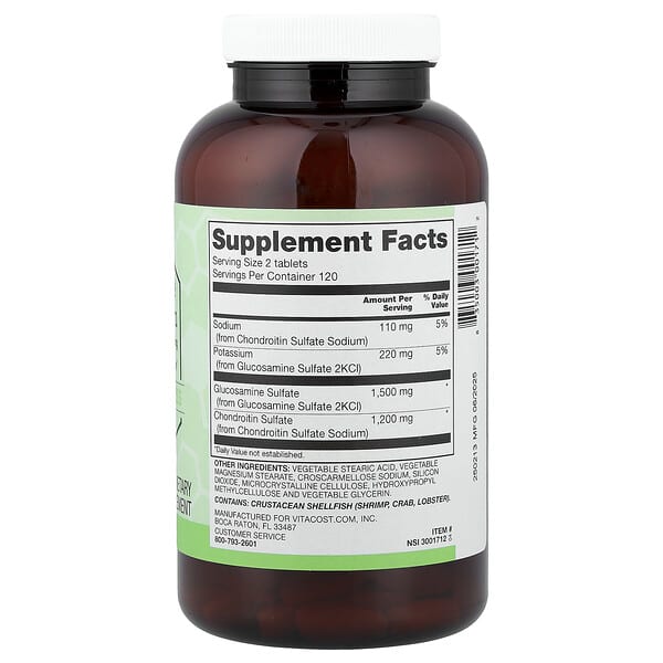 Alternative view of Vitacost, Synergy®, Glucosamine & Chondroitin, 240 Tablets