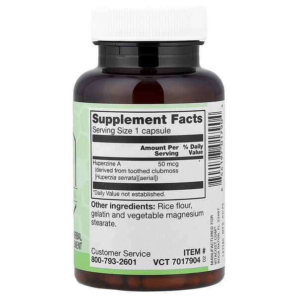 Alternative view of Vitacost, Synergy®, Huperzine A, 50 mcg, 120 Capsules