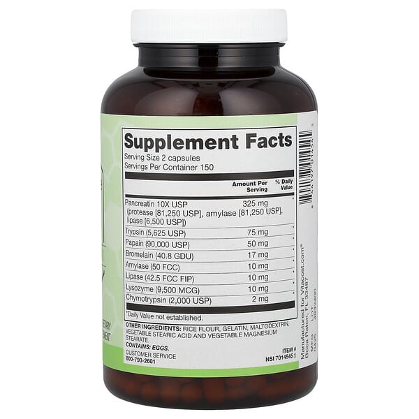 Alternative view of Vitacost, Synergy®, Mega Digestive Enzymes with Pancreatin 10X, 300 Capsules