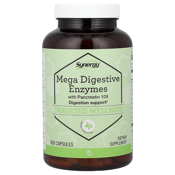 Vitacost, Synergy®, Mega Digestive Enzymes with Pancreatin 10X, 300 Capsules