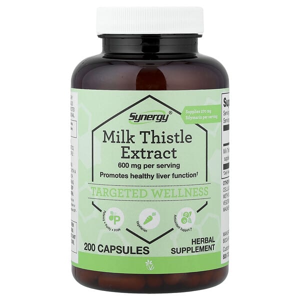 Vitacost, Synergy®, Milk Thistle Extract, 200 Capsules (300 mg per Capsule)