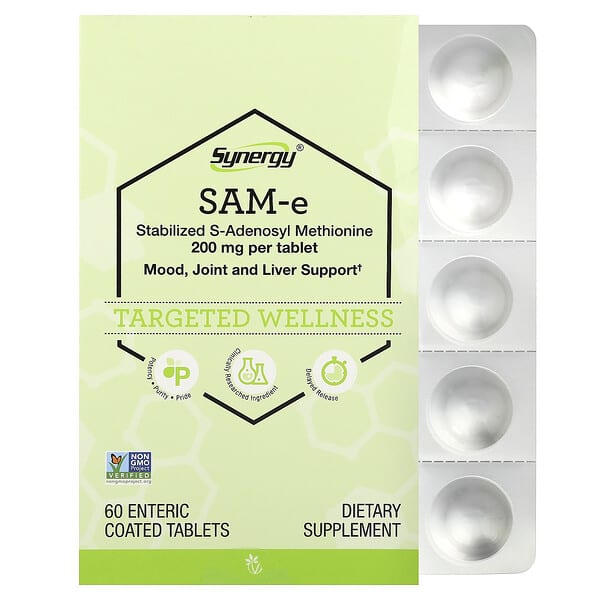 Vitacost, Synergy®, SAM-e, 200 mg, 60 Enteric Coated Tablets