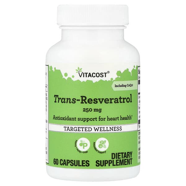 Vitacost, Trans-Resveratrol Including CoQ10, 60 Capsules