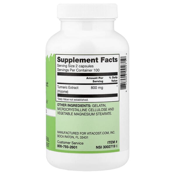 Alternative view of Vitacost, Turmeric Extract, 200 Capsules (400 mg per Capsule)