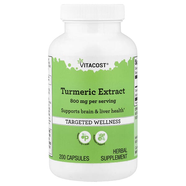 Vitacost, Turmeric Extract, 200 Capsules (400 mg per Capsule)