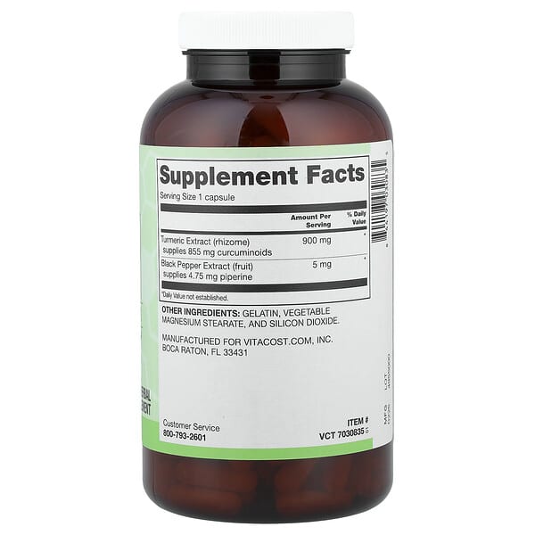 Alternative view of Vitacost, Synergy®, Turmeric Extract, Featuring BioPerine®, 240 Capsules