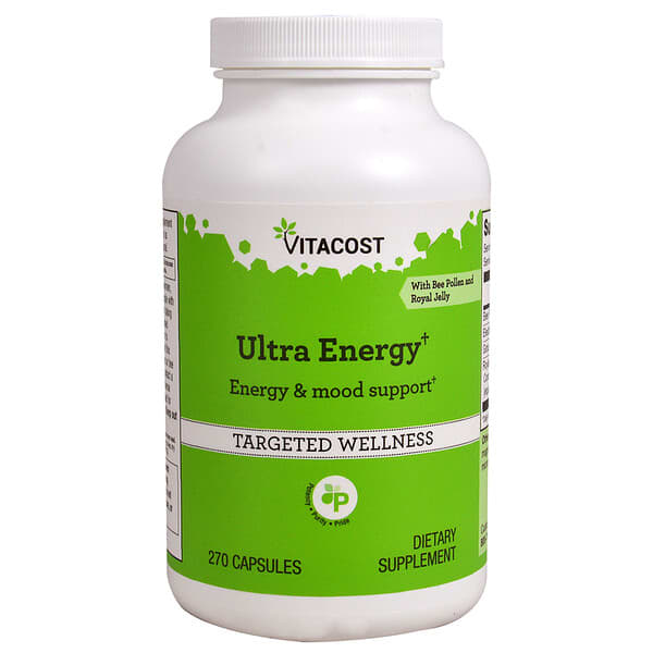 Vitacost, Ultra Energy† with Bee Pollen and Royal Jelly, 270 Capsules