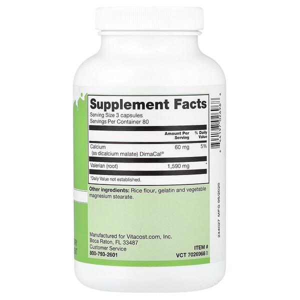 Alternative view of Vitacost, Valerian Root, 240 Capsules