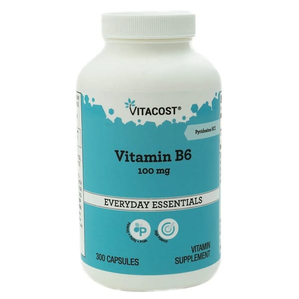 Vitacost, Vitamin B-6, 100 mg, 300 Capsules