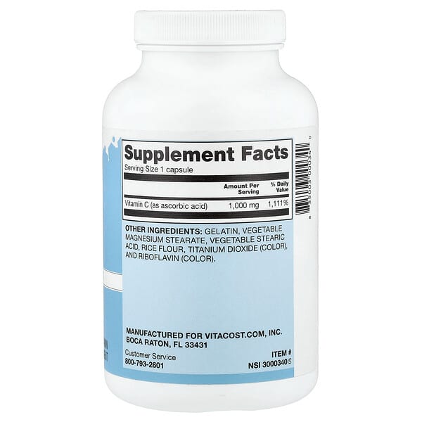 Alternative view of Vitacost, Vitamin C, 1,000 mg, 250 Capsules