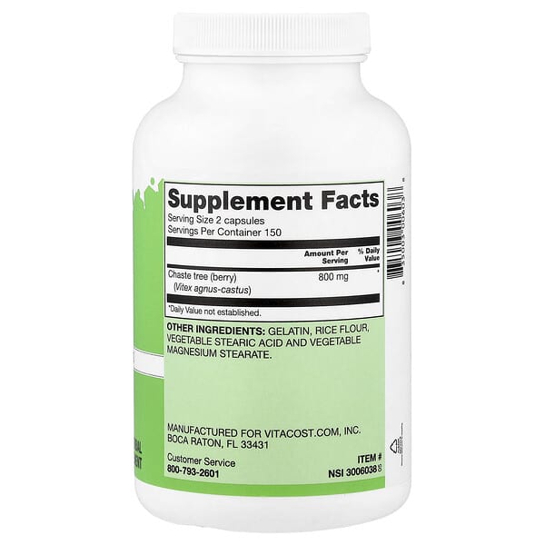 Alternative view of Vitacost, Vitex Chaste Berry, 300 Capsules (400 mg per Capsule)