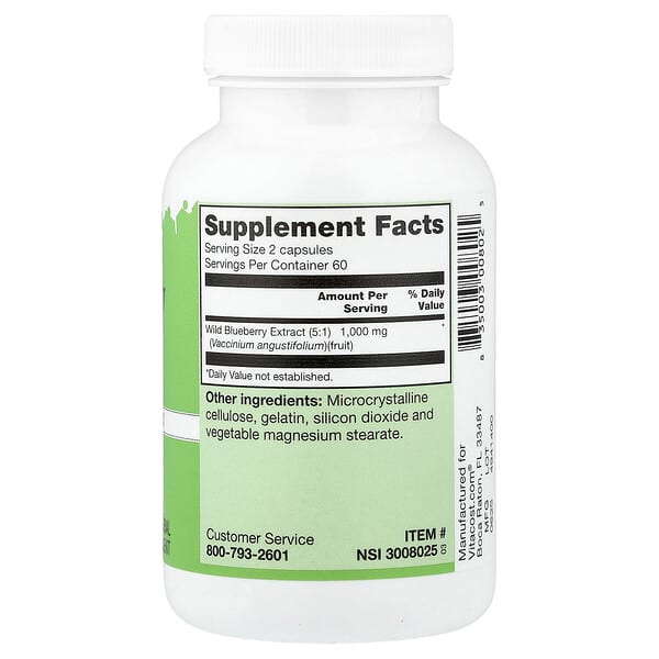 Alternative view of Vitacost, Wild Blueberry Extract, 120 Capsules (500 mg per Capsule)
