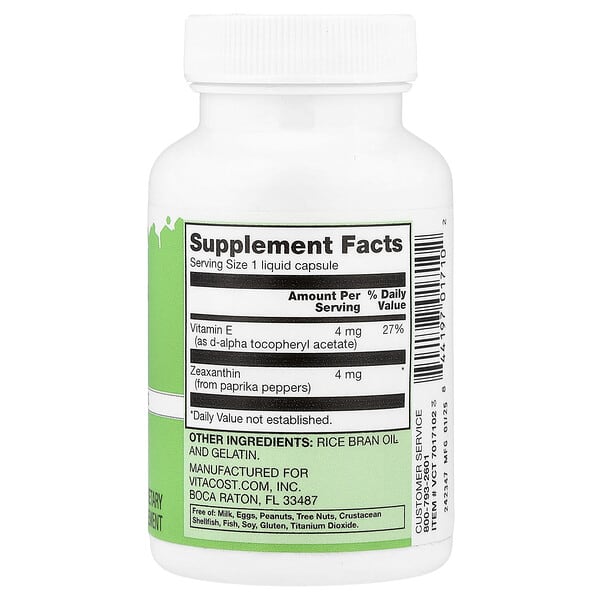 Alternative view of Vitacost, Zeaxanthin, 60 Liquid Capsules