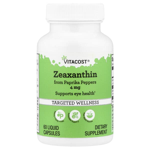 Vitacost, Zeaxanthin, 60 Liquid Capsules