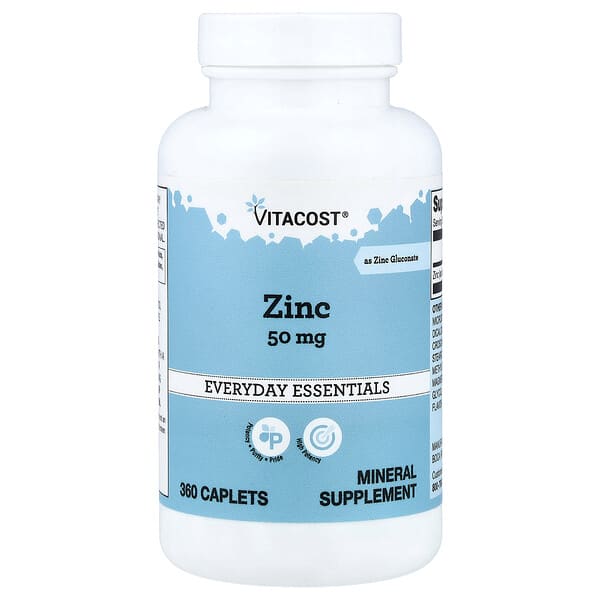 Vitacost, Zinc, 50 mg, 360 Caplets