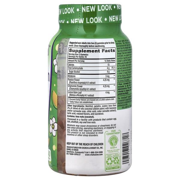 Alternative view of VitaFusion, Melatonin Gummies, Natural White Tea & Peach, 140 Gummies