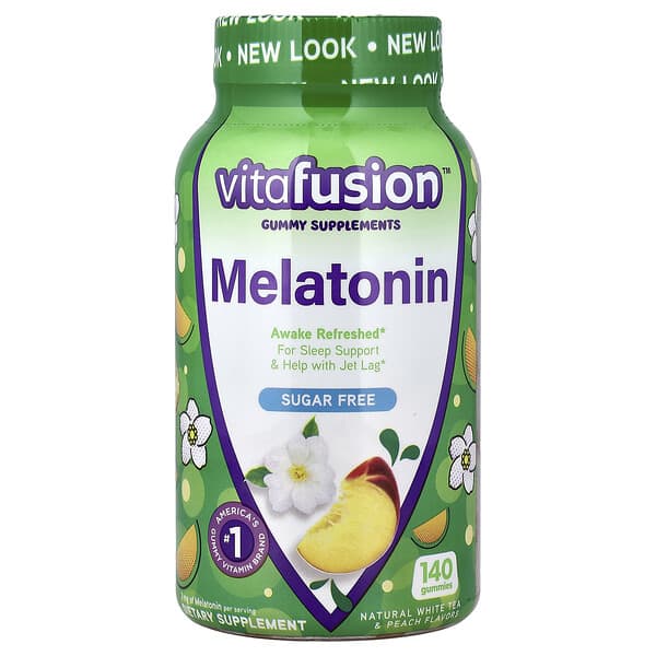 VitaFusion, Melatonin Gummies, Natural White Tea & Peach, 140 Gummies