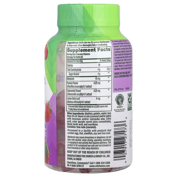 Alternative view of VitaFusion, Sleep Gummies, Max Strength, Strawberry, 100 Gummies