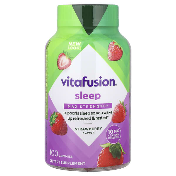 VitaFusion, Sleep Gummies, Max Strength, Strawberry, 100 Gummies