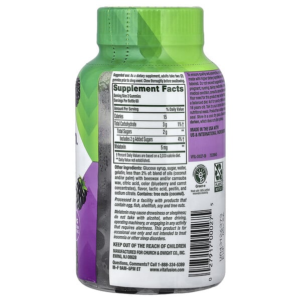 Alternative view of VitaFusion, Sleep, Melatonin Gummies, Blackberry, 120 Gummies (2.5 mg per Gummy)