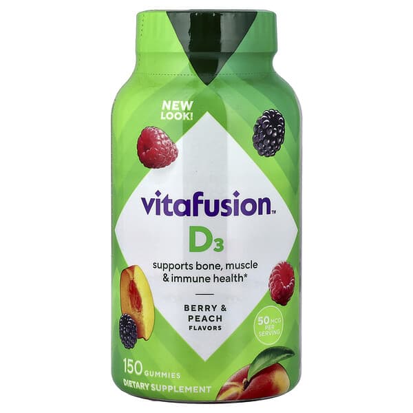 VitaFusion, Vitamin D3, Berry & Peach, 150 Gummies (25 mcg per Gummy)