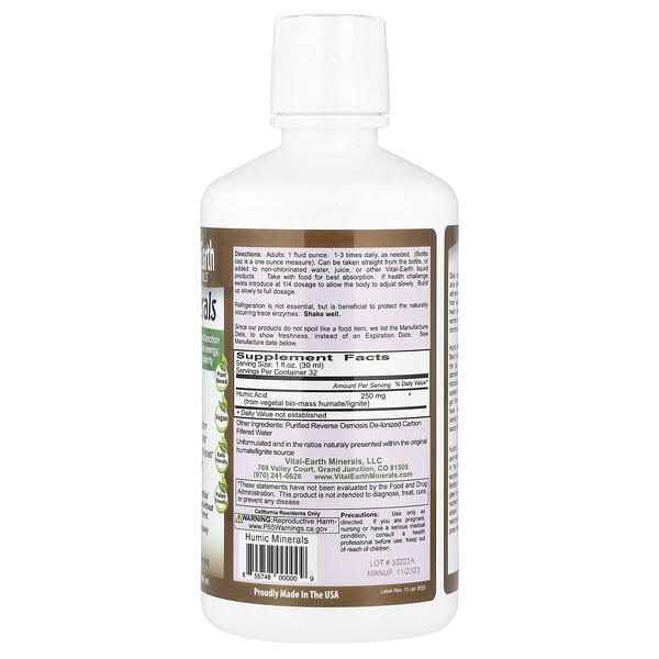Alternative view of Vital Earth Minerals, Humic Minerals, 32 fl oz (946 ml)