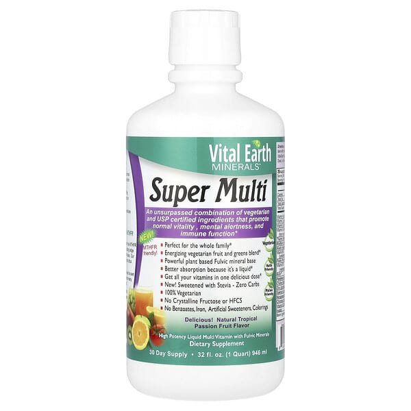 Vital Earth Minerals, Super Multi,  Natural Tropical Passion Fruit, 32 fl oz (946 ml)