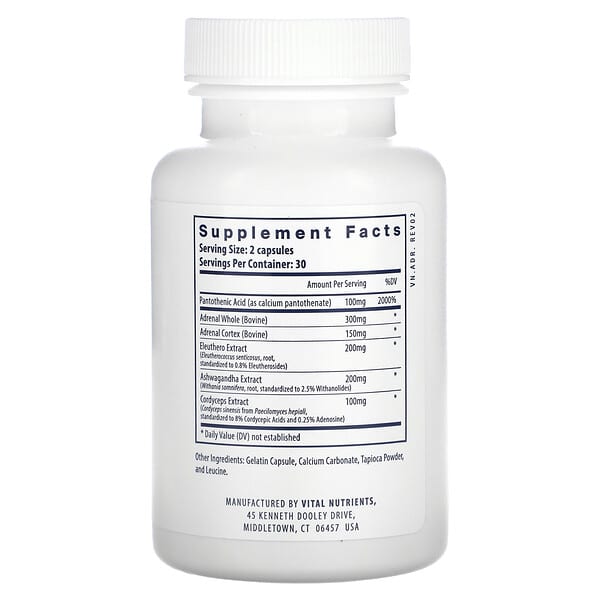Alternative view of Vital Nutrients, Adrenal Support, 60 Capsules