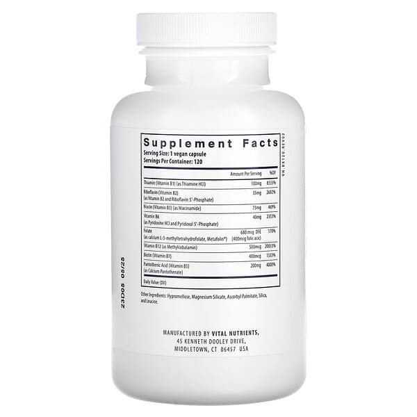 Alternative view of Vital Nutrients, B-Complex, 120 Vegan Capsules