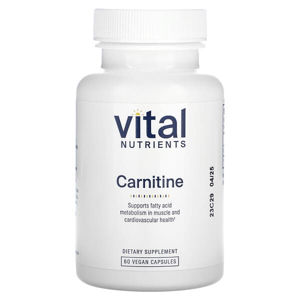 Vital Nutrients, Carnitine, 60 Vegan Capsules (500 mg per Capsule)