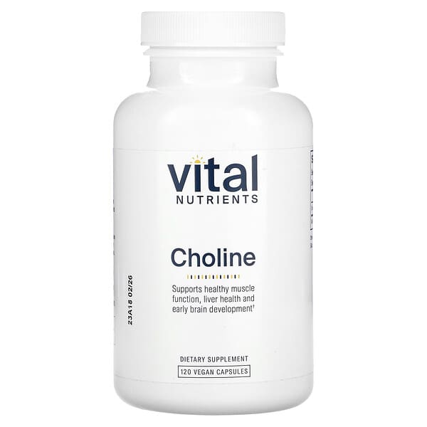 Vital Nutrients, Choline, 120 Vegan Capsules (275 mg per Capsule)